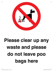 Please clear up any waste and please do not leave poo bags here